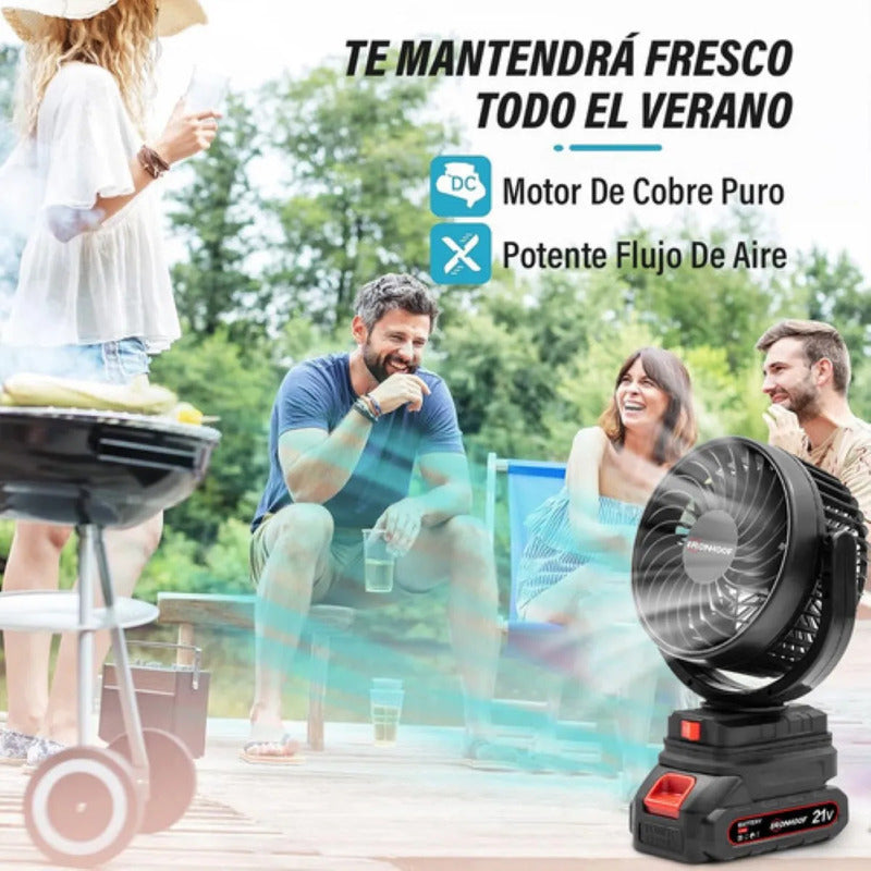 Mini Ventilador Zebbris Portátil Recargable Inalámbrico 5inc - Negro