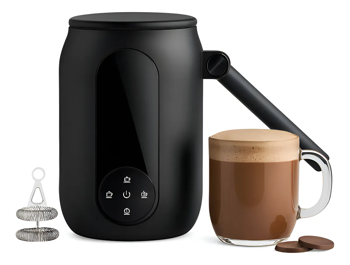 Chocolatera Electrica Espumador Leche Pantalla Digital 250ml Color Negro