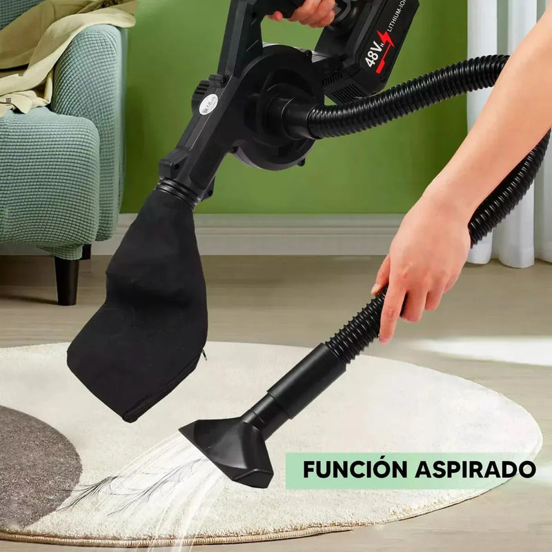Sopladora Aspiradora Inalámbrica Profesional 2 Baterias - Negro