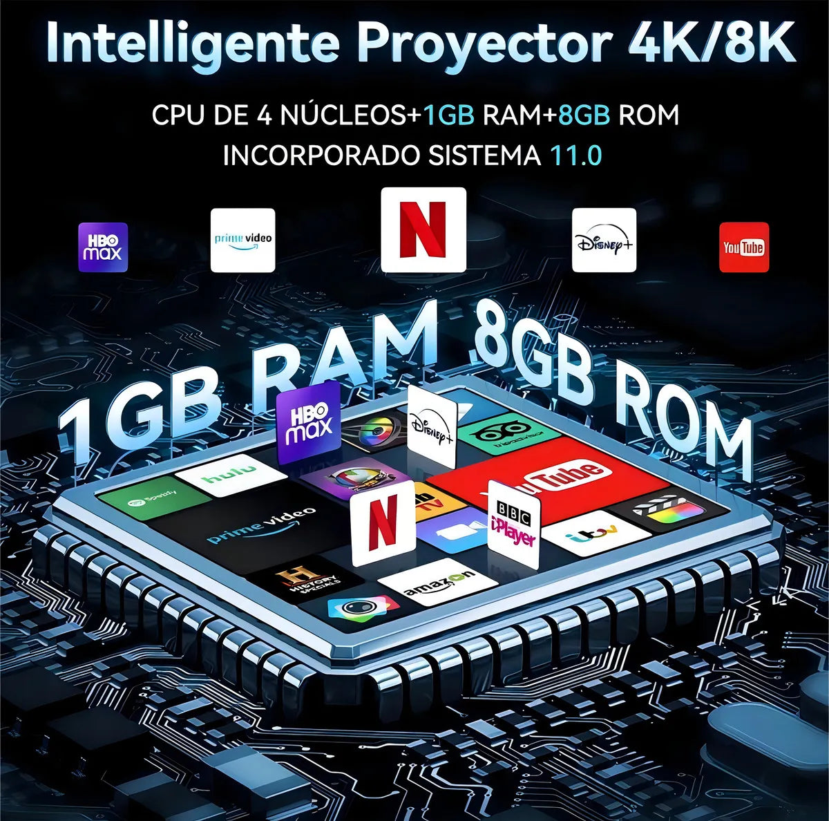 Proyector zebbris Smart Para Cine En Casa Hy300 1080hd Android 11 Co