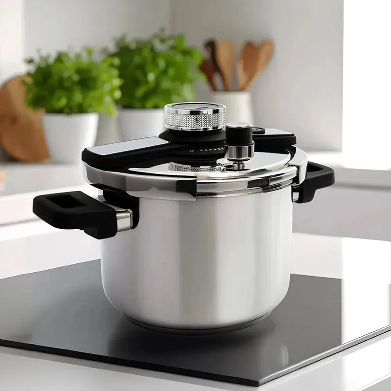 Olla Express Zebbris A Presión 4 Litros En Acero Inoxidable - Plateado