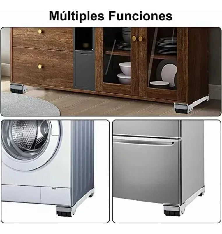 Soporte Zebbris Base Ruedas Estufa Lavadora Refrigerador - Blanco