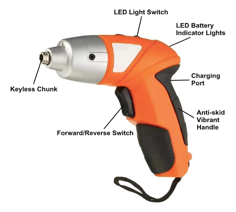 Destornillador Zebbris Inalámbrico Eléctrico Atornillador - Naranja - 50