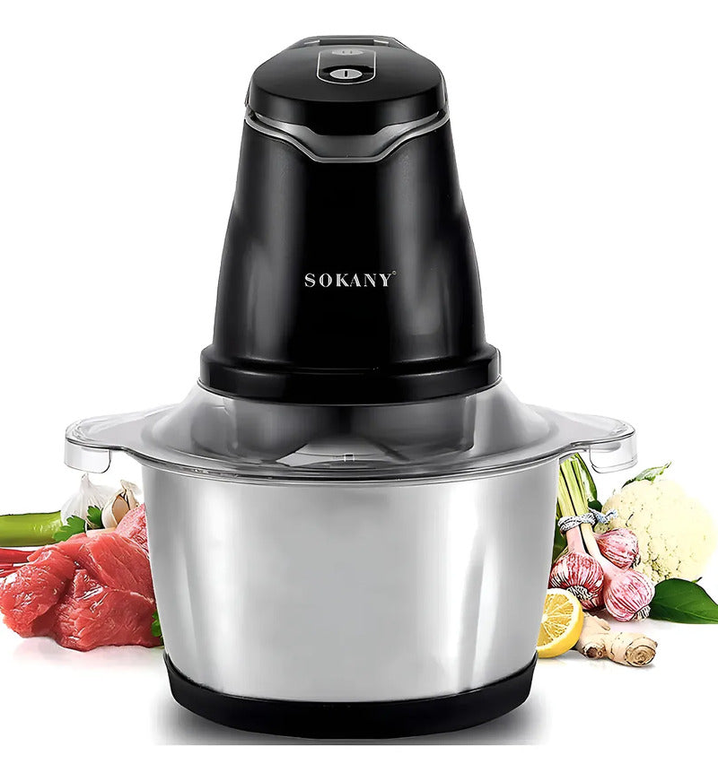 Picadora Eléctrica Sokany Sk-7020 Procesador De Alimentos Color Plateado