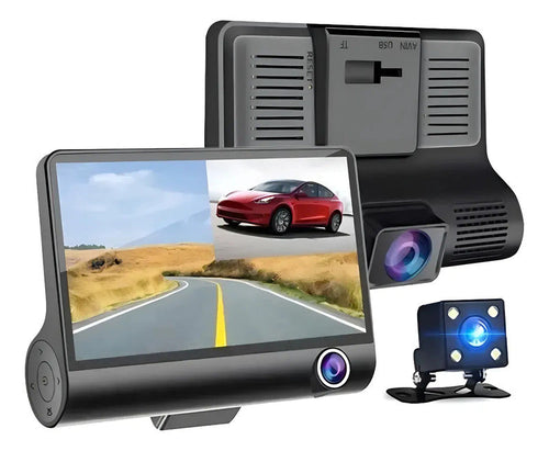 Cámara Zebbris Carro Dvr 3 Lentes 1080p Full Hd Dash 3 En 1