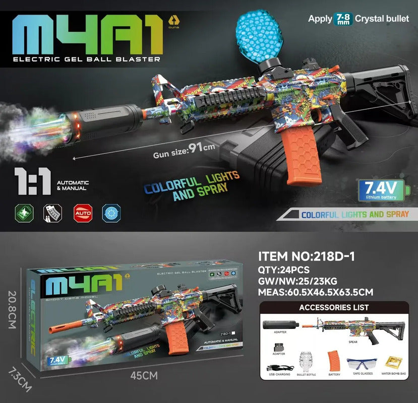 Rifle Zebbris De Hidrogel Juguete M416 Con Luz Y Humo