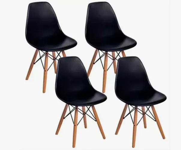 Kit Mesa Eames Negra Y 4 Sillas Eames Negras
