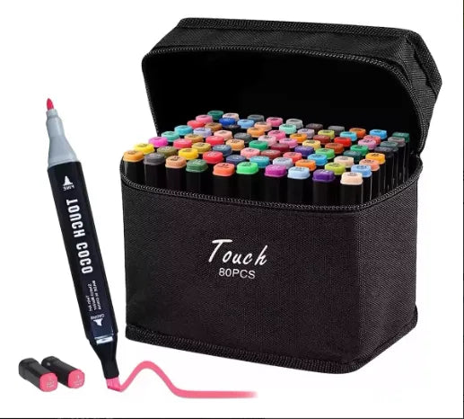 Marcadores Doble Punta X 80pcs, Base De Alcohol