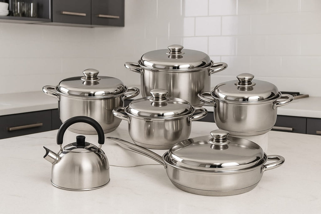 Ollas En Acero Quirurgico Inoxidable 13 Pz Hoffman