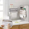 Porta Rollos Dispensador Cocina 4en1 Cortador Aluminio Papel