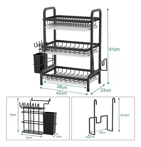 Escurridor De Platos Estante Organizador 3 Niveles