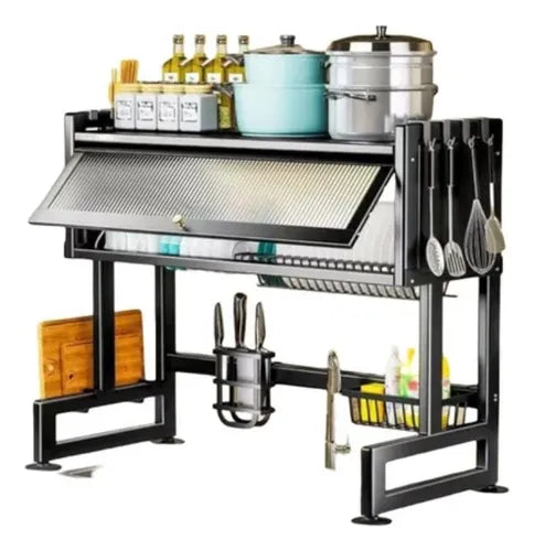 Escurridor de Platos con Gabinete 85cm - Negro