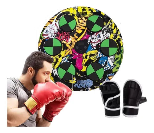 Máquina De Boxeo Zebbris Musical Tablero Fit Con Guantes