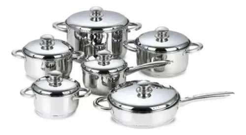 Ollas Acero Quirurgico Inoxidable Swisshome 12 Piezas